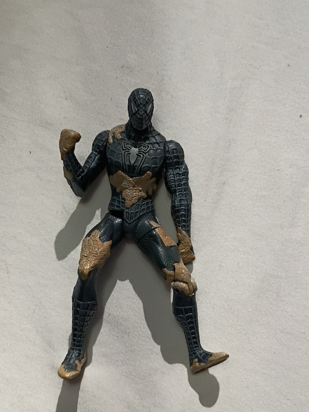 EUC Spider-Man 3 III Action Figure Symbiote Sand Damaged Spider-Man Hasbro 2006
